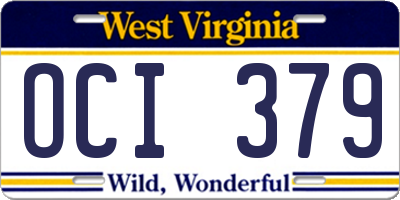 WV license plate OCI379