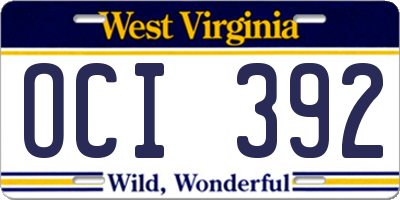 WV license plate OCI392