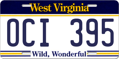 WV license plate OCI395