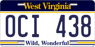 WV license plate OCI438
