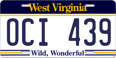 WV license plate OCI439