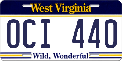 WV license plate OCI440