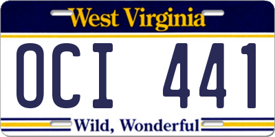 WV license plate OCI441