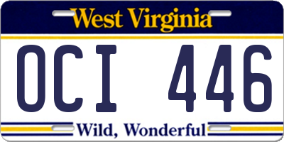 WV license plate OCI446