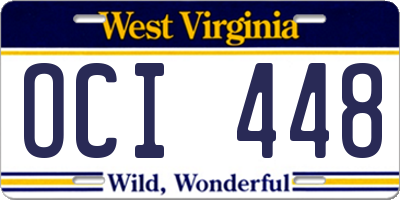 WV license plate OCI448