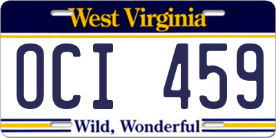 WV license plate OCI459