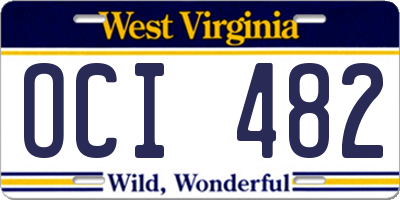 WV license plate OCI482