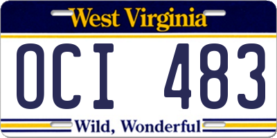 WV license plate OCI483
