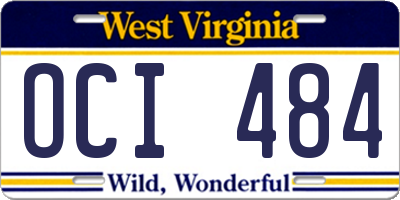 WV license plate OCI484
