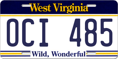 WV license plate OCI485