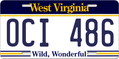 WV license plate OCI486