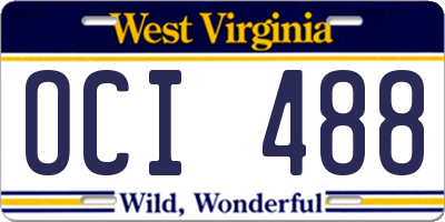 WV license plate OCI488