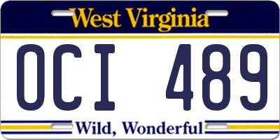 WV license plate OCI489