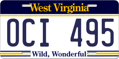 WV license plate OCI495