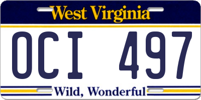 WV license plate OCI497