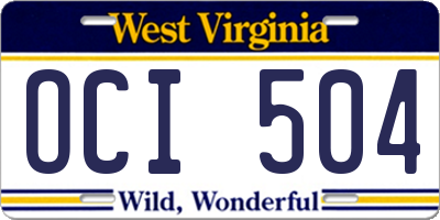 WV license plate OCI504