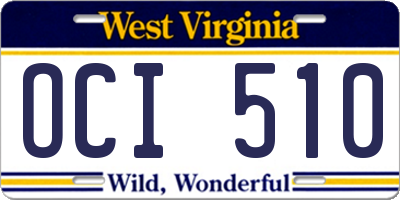 WV license plate OCI510