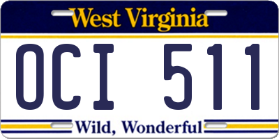 WV license plate OCI511