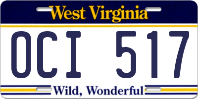 WV license plate OCI517