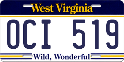 WV license plate OCI519