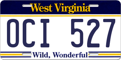 WV license plate OCI527