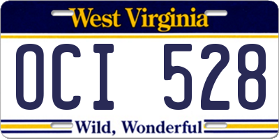 WV license plate OCI528