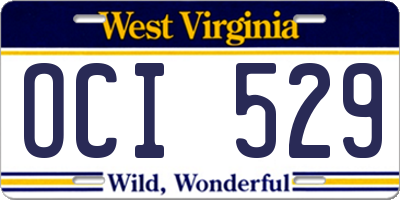 WV license plate OCI529