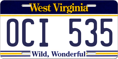 WV license plate OCI535