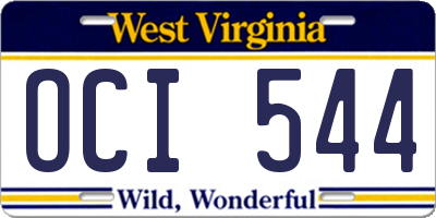 WV license plate OCI544