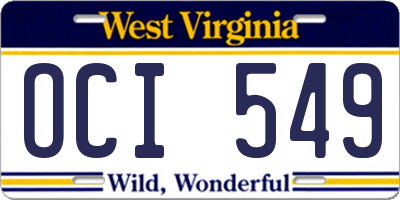 WV license plate OCI549