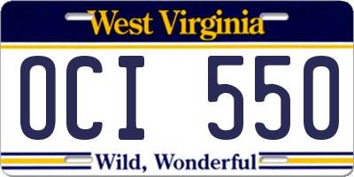 WV license plate OCI550