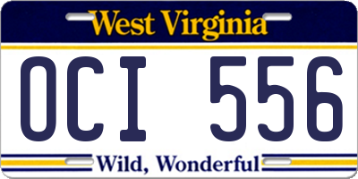 WV license plate OCI556