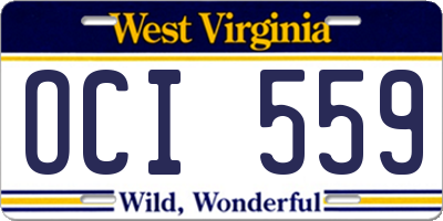 WV license plate OCI559