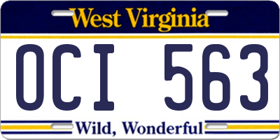 WV license plate OCI563