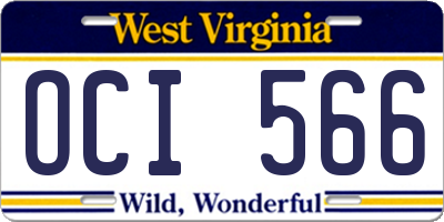 WV license plate OCI566