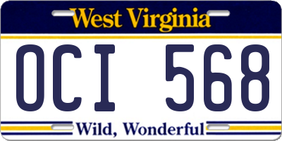 WV license plate OCI568