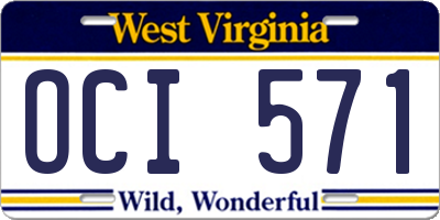 WV license plate OCI571