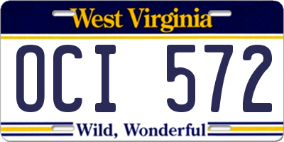 WV license plate OCI572