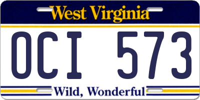 WV license plate OCI573
