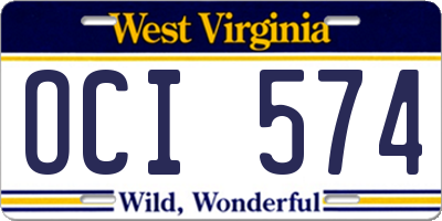 WV license plate OCI574
