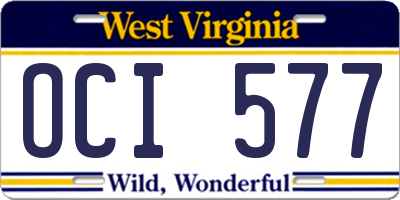 WV license plate OCI577