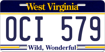 WV license plate OCI579