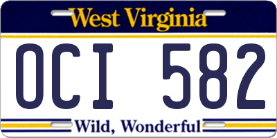 WV license plate OCI582