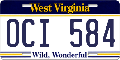 WV license plate OCI584
