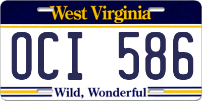 WV license plate OCI586