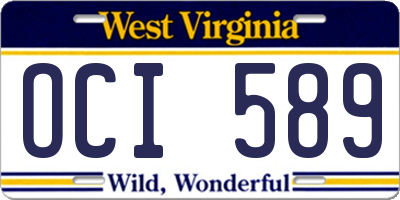 WV license plate OCI589