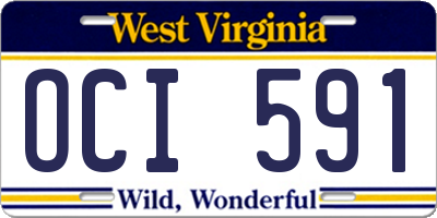 WV license plate OCI591