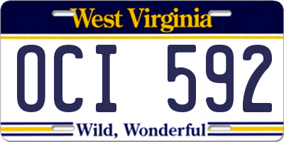 WV license plate OCI592
