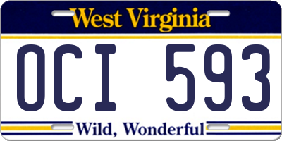 WV license plate OCI593