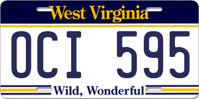 WV license plate OCI595